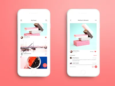 Momento Social App app design mobile momento social ui ux