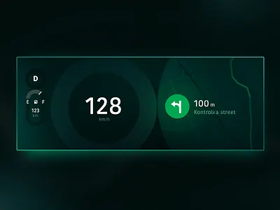 Digital Cluster Android Auto Navigation with Map android automotive car cluster hmi minimal pixel perfect psd ui user interface