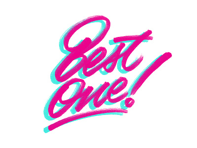 Best One best best one brush pen handlettering lettering one raster sharpie stained texture type typography