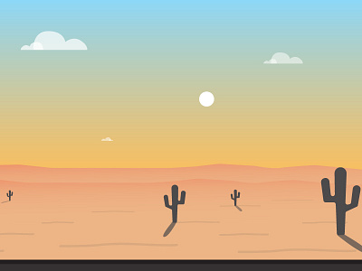 The Desert Part 2 art work cactus colors create desert dribbble gradient horizon pattern space styling wild west