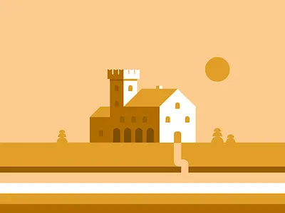 italian hill creativity design flat graphicdesign illustation vector