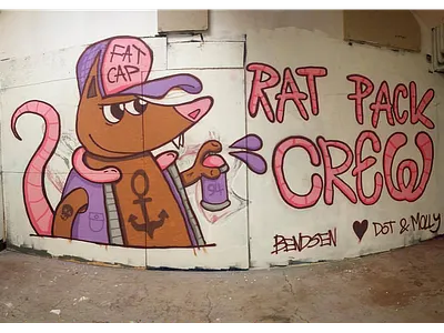 Rat pack crew art graffiti rat spray street streetart urban urbanart