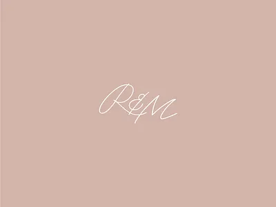 R & M identity initials logo logomark minimal monogram script simple type wedding