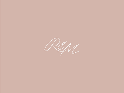 R & M identity initials logo logomark minimal monogram script simple type wedding