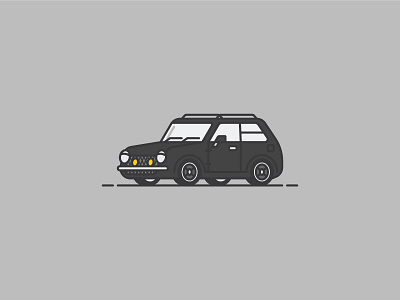 Nissan Pao artwork car hatchback illustration lineart nissan shot vector