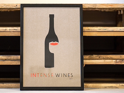 IntenseWines Risoposter A3 a3 black design fluor orange illustration paper recycle risoprint stencilprint