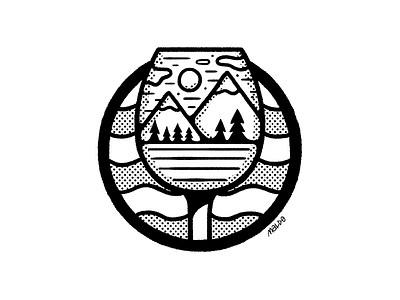 Foodman — POP-UP EVENTS — Icon circle cooking food glass icon icons illustration mountains nature pan teambuilding webdesign