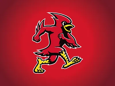 SUNY Plattsburgh Athletic Rebrand athletics bird cardinal character college custom design illustration mascot red