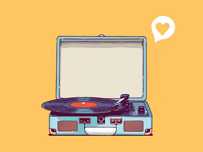 Record Player analog illustration record retro turntable vinyl