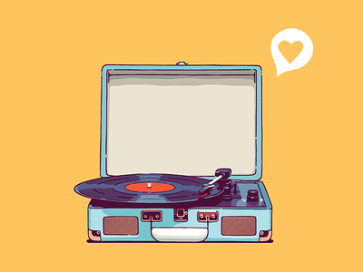 Record Player analog illustration record retro turntable vinyl