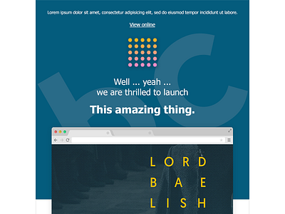Email Beautiful Company blue browser chrome email flat header launch product template