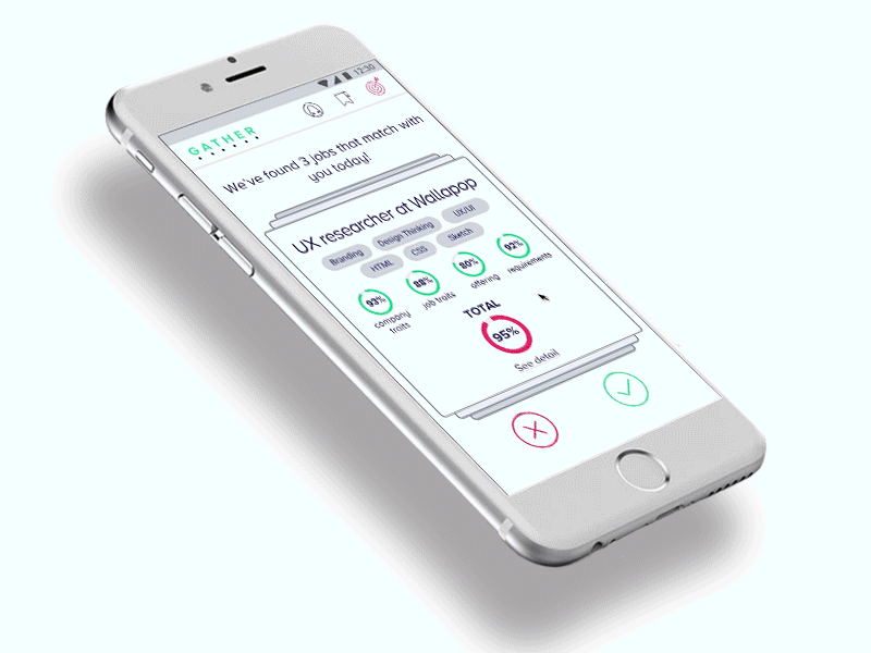 Job searcher engine interaction animation app branding clean design flat flinto interaction sketch ui ux