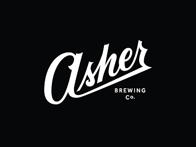 Asher Logo beer branding eagle identity lettering logo script type typography