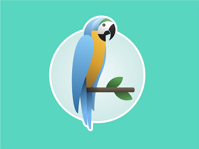 Blue and Yellow Macaw america bird brazil macaw mule parrot south sticker vector