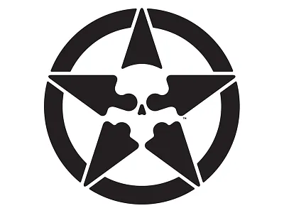 Star Skull v2 circle icon logo mark shapes simple skull star