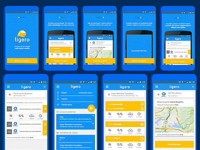 Ligero Screens App app material design mobile screens