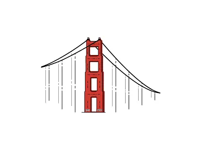 Golden Gate Bridge | SFO bridge golden gate bridge icon illustration minimal san francisco sfo sticker