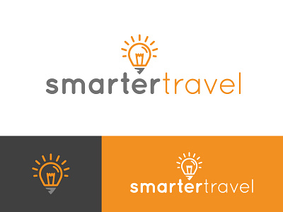 Concept Graveyard: Smarter Travel branding destination icon idea lightbulb logo design map marker orange smart travel travel tips