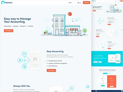 Bearbook Landing page accounting landing page ui
