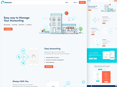 Bearbook Landing page accounting landing page ui