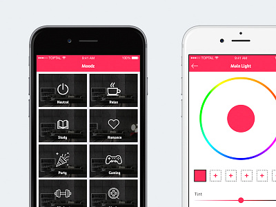 MOODZ Native ios app Light Configure app configure design ios lamp light lighting native ux