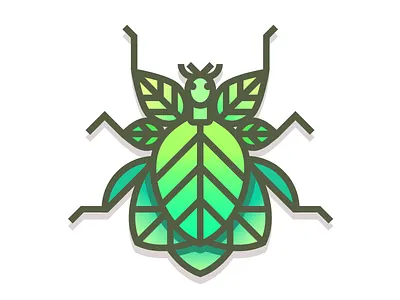 Leaf Insect (summer) beetle bug design series gradient green illustration insect leaf plant summer