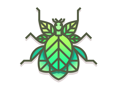 Leaf Insect (summer) beetle bug design series gradient green illustration insect leaf plant summer