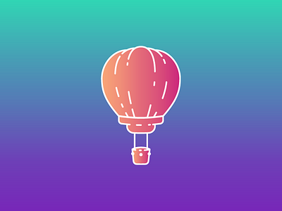 Hot Air Balloon dawn gradient hot air ballon illustration orange pink purple sunset teal