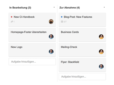 Stackfield Kanban Board cards clean flat kanban minimal project slack stackfield tasks todo ui web