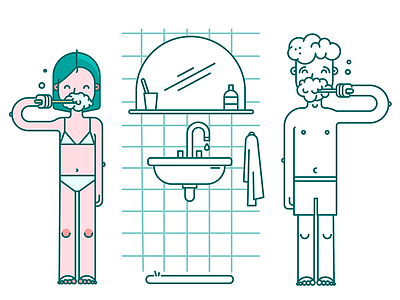 Dental care illustration line lineart