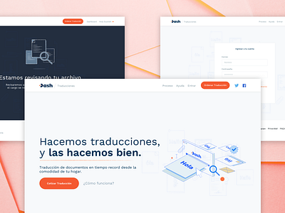 Dash — Translations 🌐 blue case study landing languages orange translate translation world