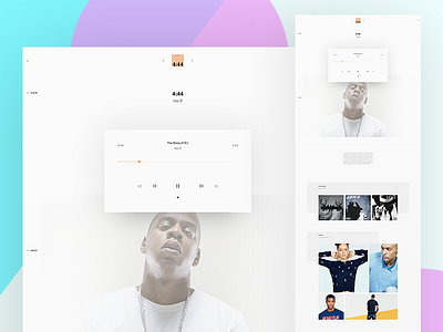 Artist - Sneek peek artist fullscreen grid hero home jay z layout music navigation parallax player web design