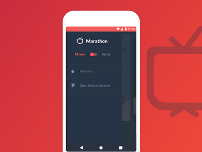 Navigation Drawer for Marathon - the Movie Recommendation App marathon material design moviedbapi movies tv