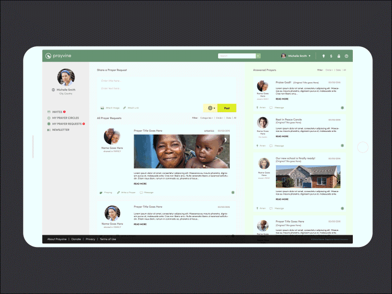 Prayvine Web App branding graphic design ui web app web design