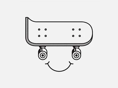 Skate Happy apparel half tone illustration shirt skateboard smile vector