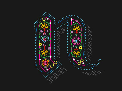 Letter 'N' chicago design lettering letters logo pilsen script type typography