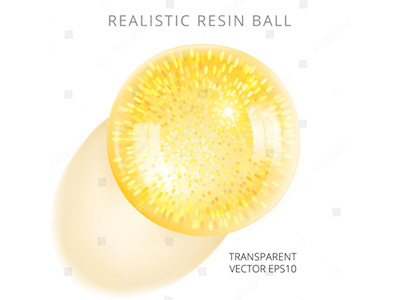 Golden glitter ball 3d ball closeup epoxy gift glitter gold realistic resin transparent vector yellow