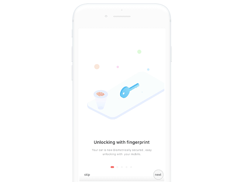 Interactive version of 'Fingcar' - Concept Mobile app onboarding getstarted interaction onboarding signin signup