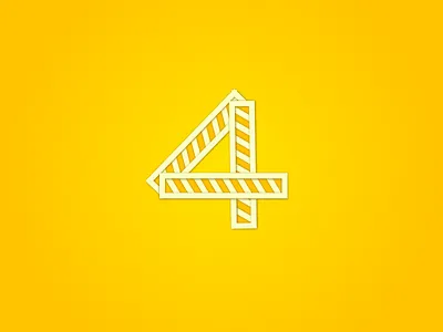 Four four illustration number simple symbol typehue typography