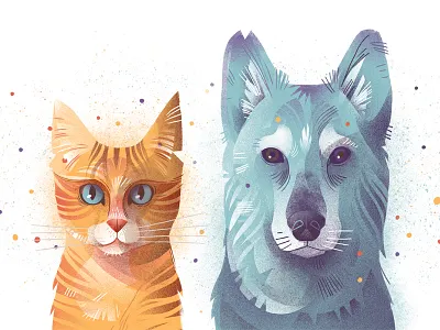 Cat Dog cat dewizka dog dudzik illustration iza