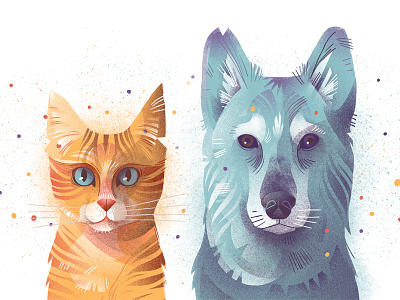 Cat Dog cat dewizka dog dudzik illustration iza