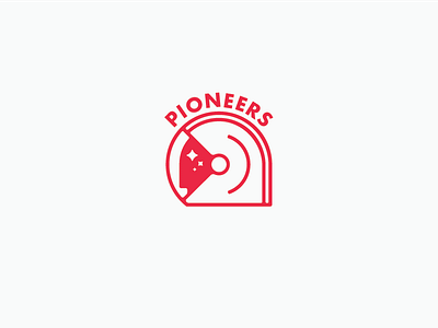 Pioneers astronaut branding icon mark minimal pioneer space symbol