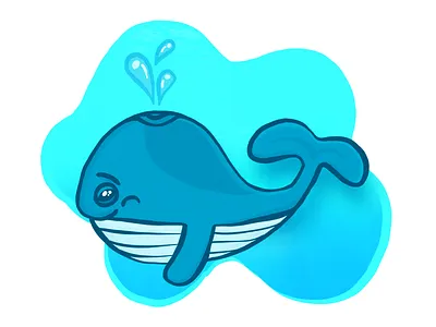 Whale Illustration cartoon creature illustration ocean underwater water whale