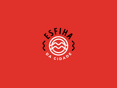 Esfiha da Cidade Logo black brand food logo pizza red spaghetti