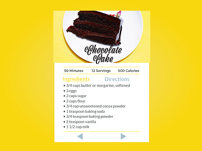 Daily Ui 040 Recipe chocolate cake daily ui 040 dailyui food graphic design ios recipe typography ui ui design user interface web design