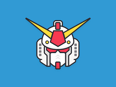 Day 81 - Toy blue challenge daily gundam head icon illustration japanese robot toy vector white