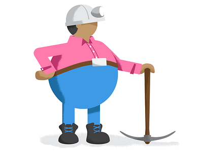 Miner big pants illustration miner