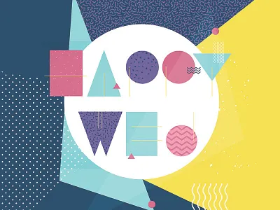 Happy Wed. doodles illustration retro typedesign