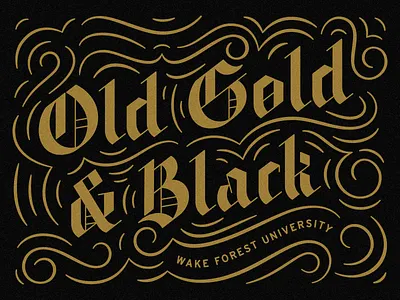Old Gold & Black black blackletter custom design gold lettering type typography