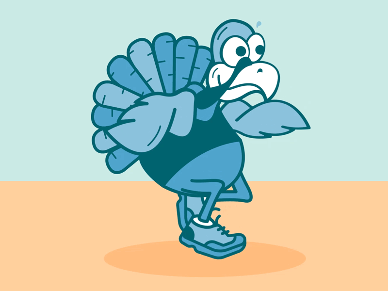 Turkey Run! animated gif running thanksgiving trot turkey